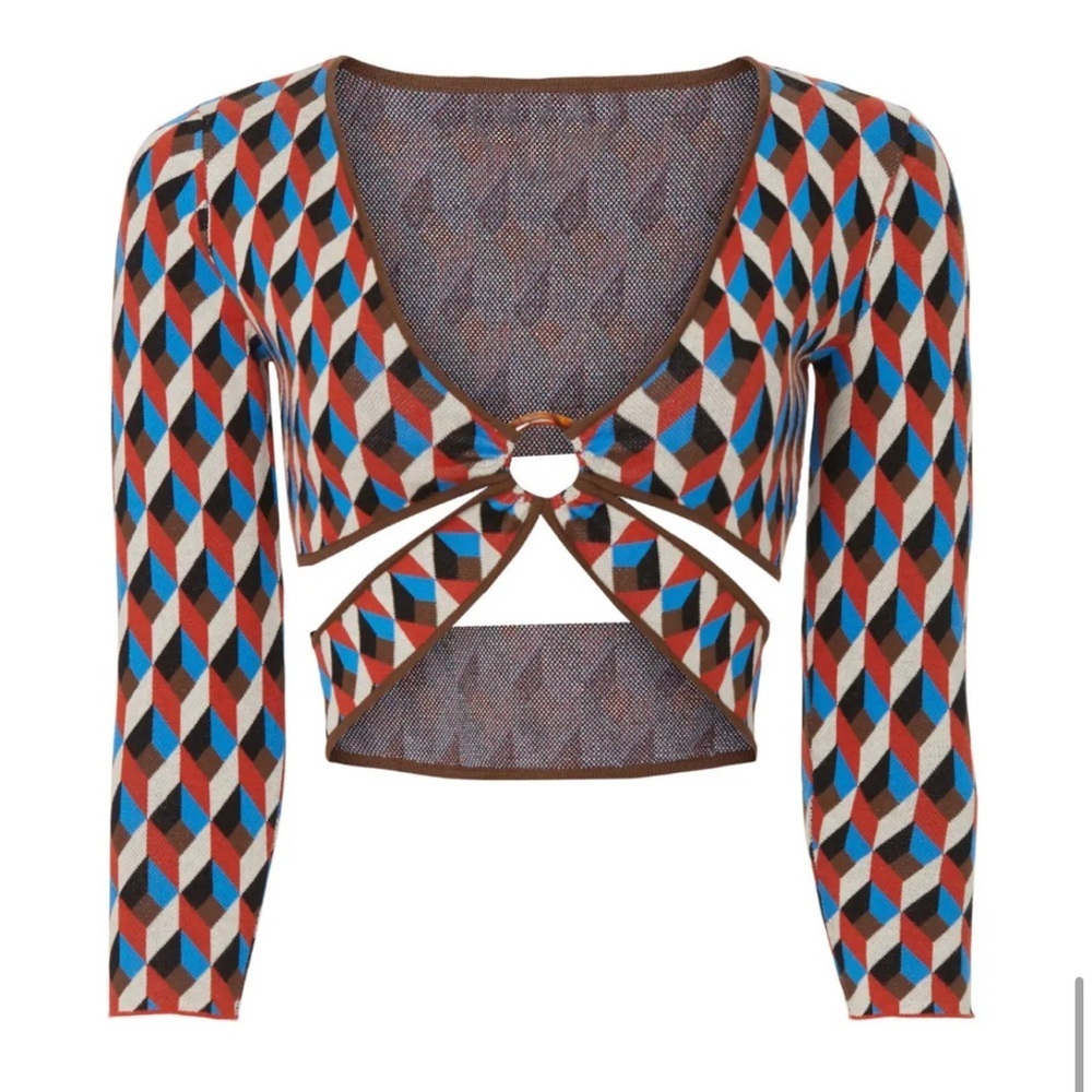 Ronny Kobo Geometric Knit Crop Top - Picture 5 of 10